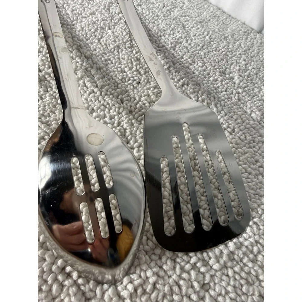 Emeril‎ Lagasse Stainless Steel Slotted Spoon and Turner Spatula Utensil Set 2pc